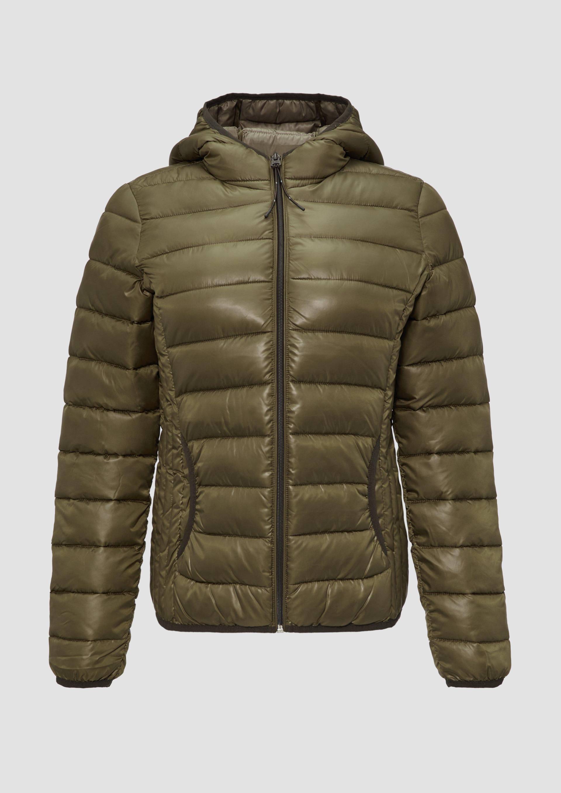 QS - Leicht wattierte Steppjacke mit Kapuze, Damen, Grün QS - Leicht wattierte Steppjacke mit Kapuze, Damen, Grün von QS