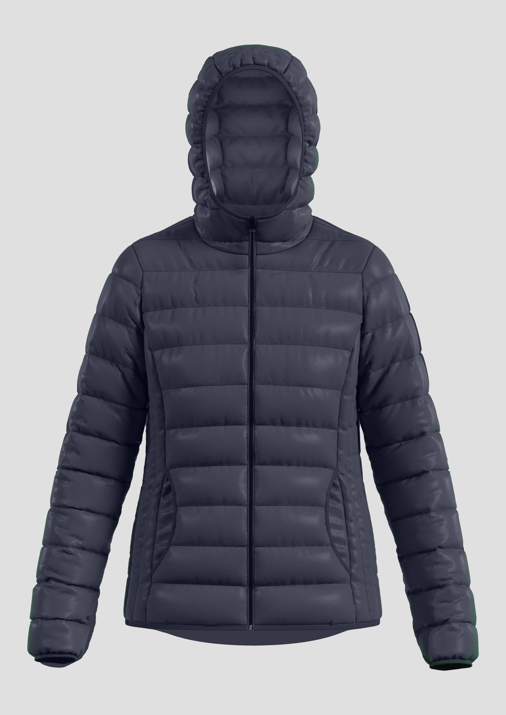 QS - Leicht wattierte Steppjacke mit Kapuze, Damen, blau von QS