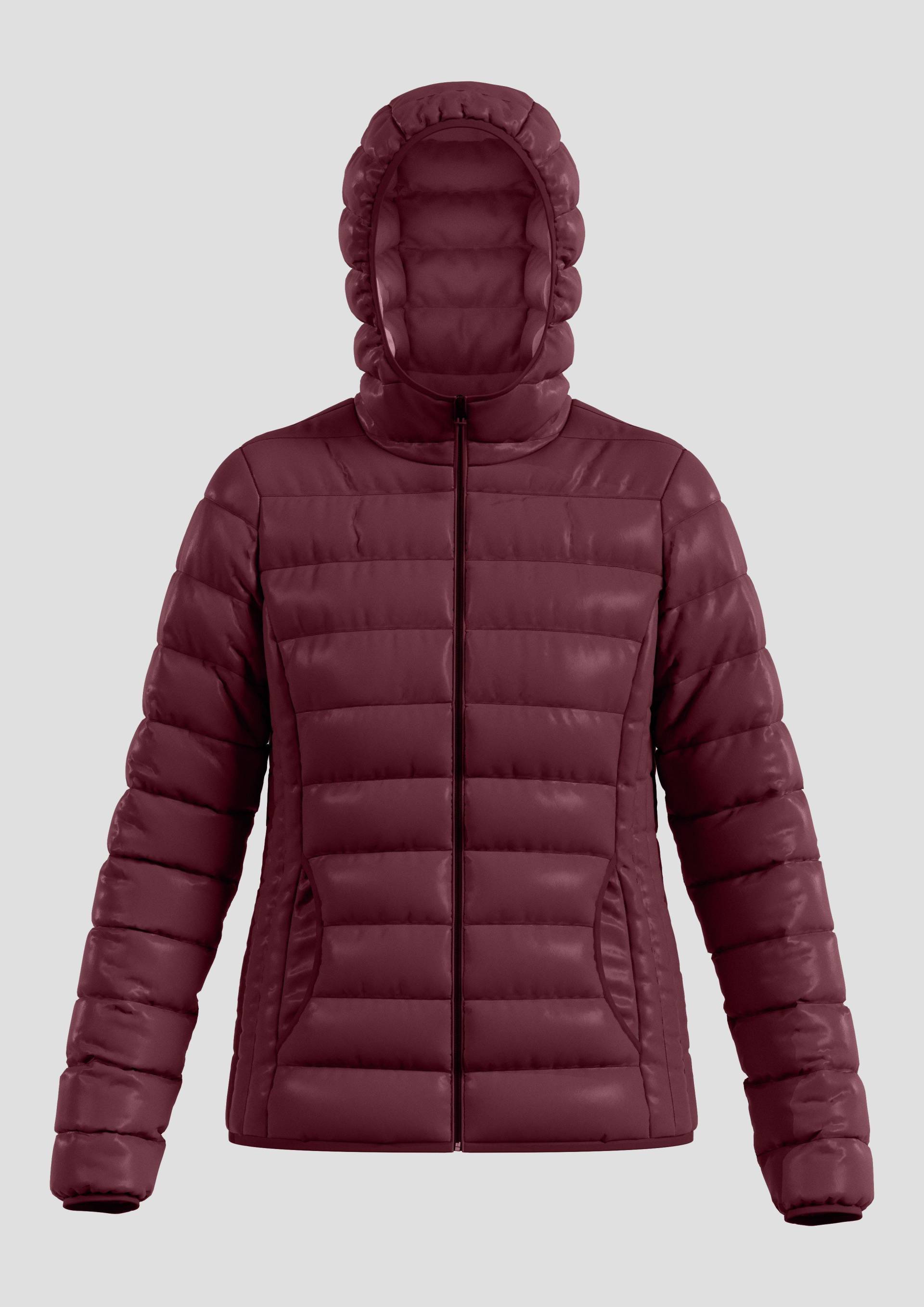 QS - Leicht wattierte Steppjacke mit Kapuze, Damen, rot von QS