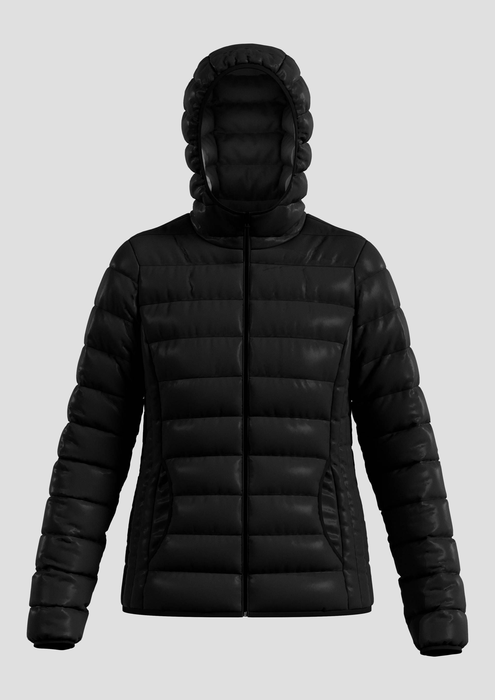 QS - Leicht wattierte Steppjacke mit Kapuze, Damen, schwarz von QS
