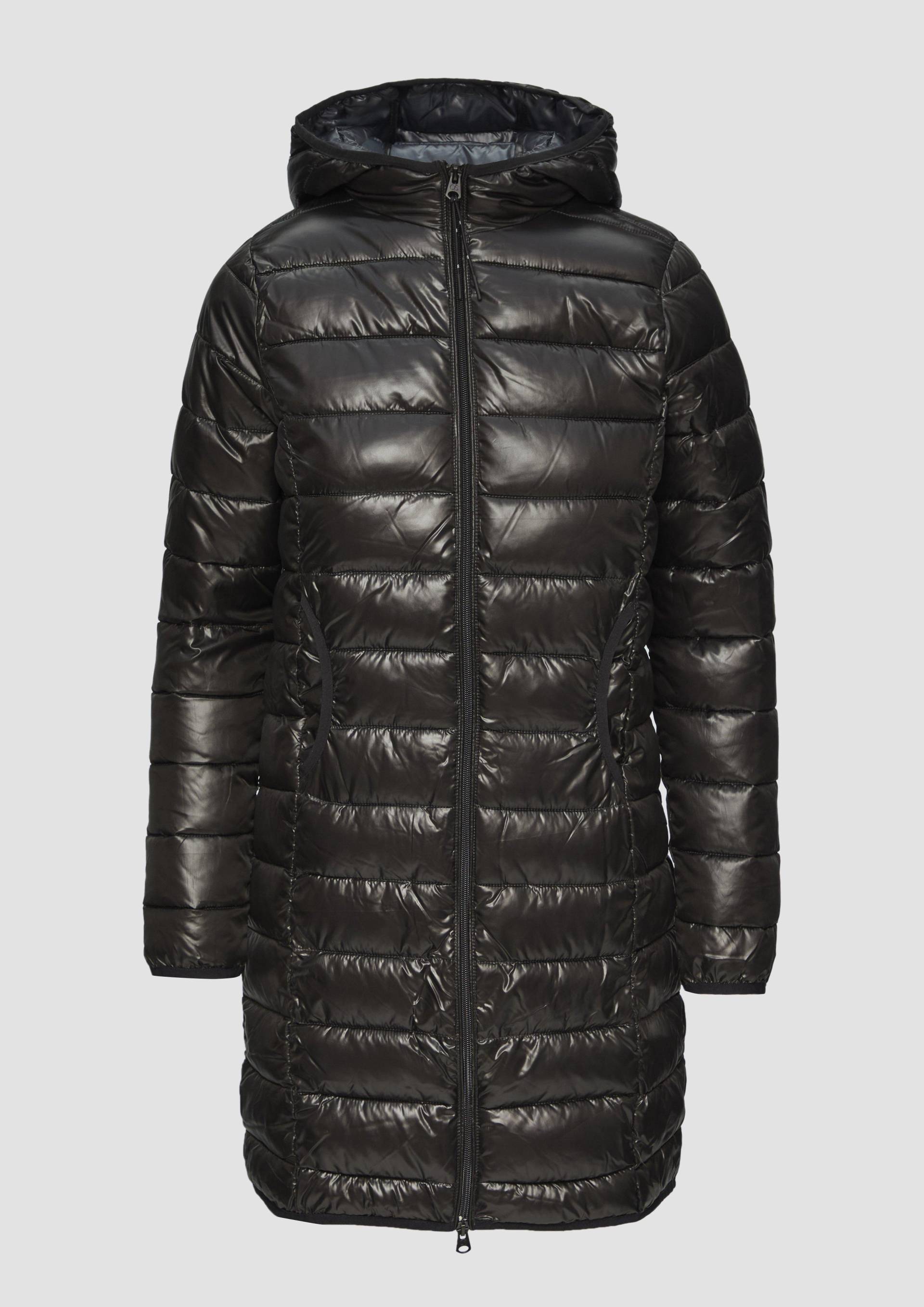 QS - Leichter Steppmantel mit Kapuze, Damen, schwarz QS - Leichter Steppmantel mit Kapuze, Damen, schwarz von QS
