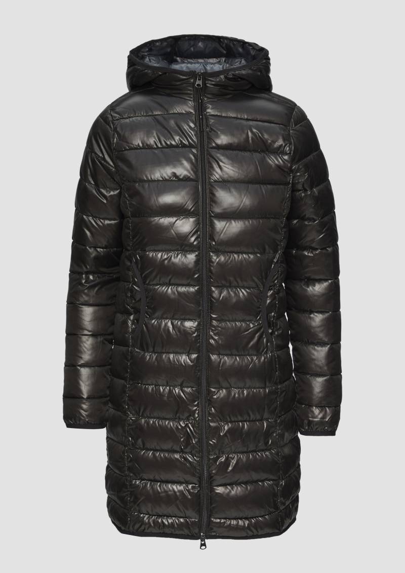 QS - Leichter Steppmantel mit Kapuze, Damen, schwarz QS - Leichter Steppmantel mit Kapuze, Damen, schwarz von QS