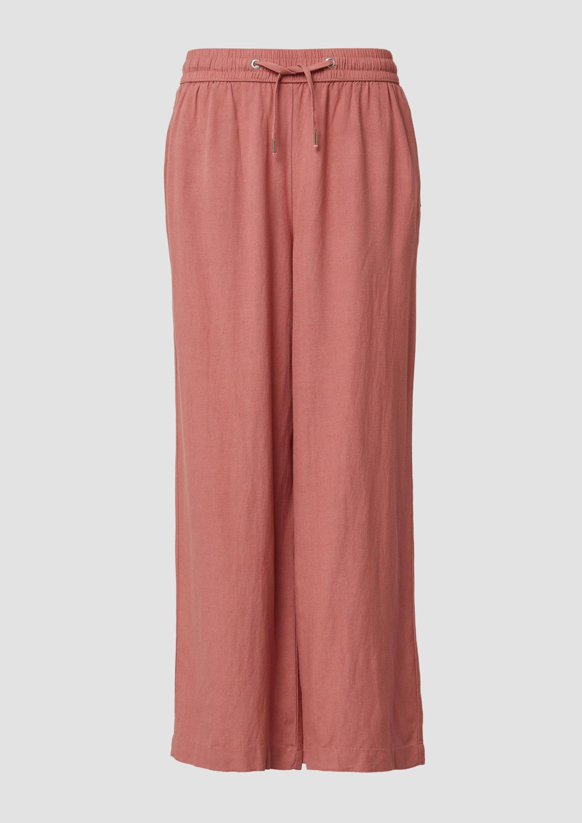 QS - Leinenmixhose mit Gummizug und weitem Bein, Damen, Orange QS - Leinenmixhose mit Gummizug und weitem Bein, Damen, Orange von QS