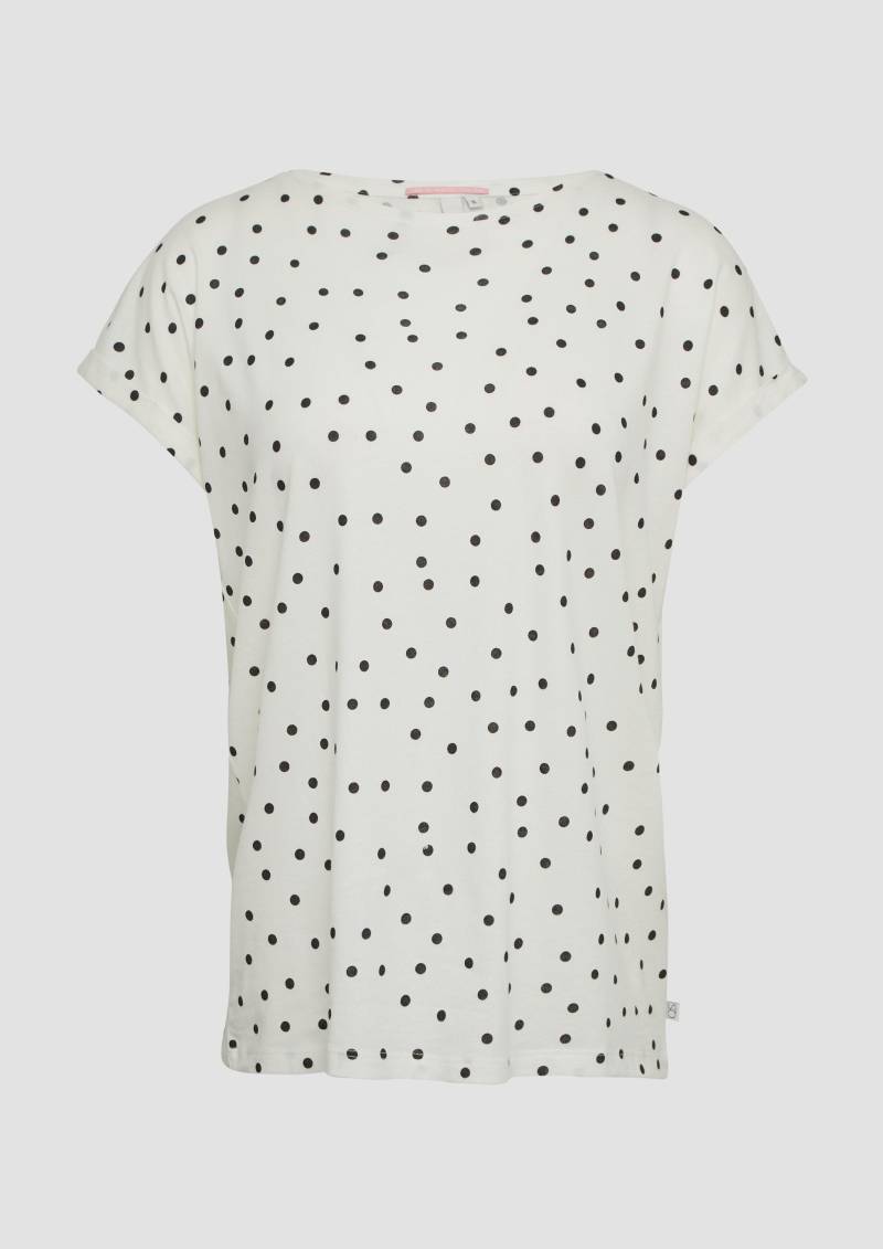 QS - Locker geschnittenes T-Shirt aus Modalmix, Damen, creme von QS