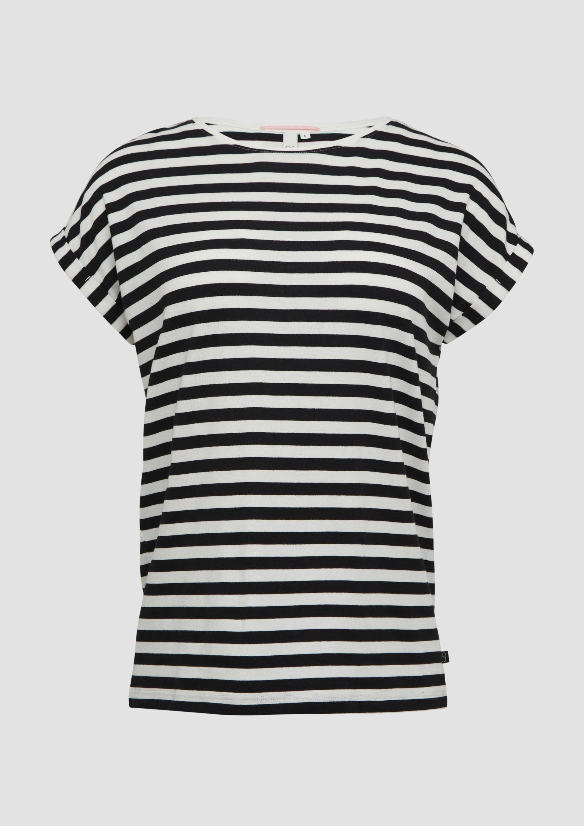 QS - Locker geschnittenes T-Shirt aus Modalmix, Damen, schwarz von QS