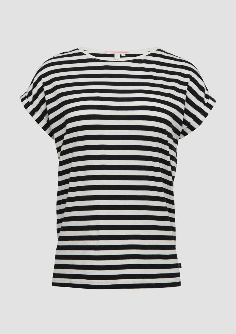 QS - Locker geschnittenes T-Shirt aus Modalmix, Damen, schwarz von QS