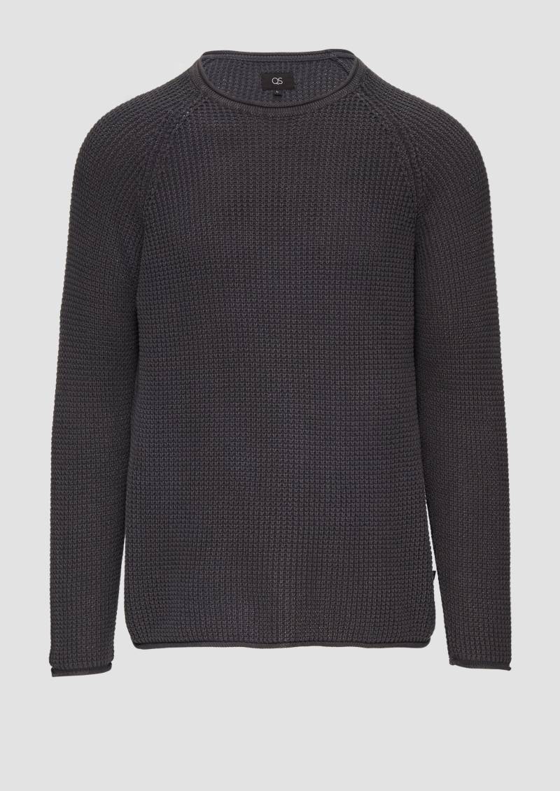 QS - Locker gestrickter Pullover mit Waschung, Herren, grau von QS