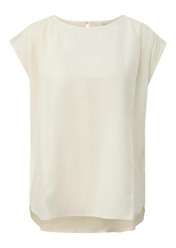 QS Lockere Viskosebluse mit Spitzeneinsatz Creme 32 von QS