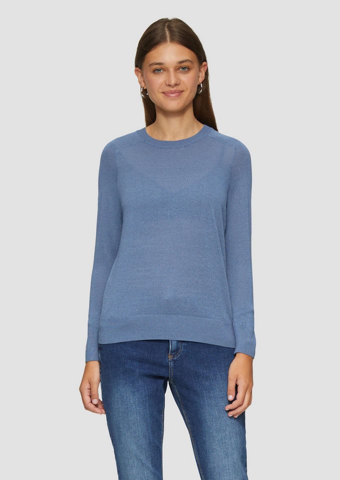 QS Longpullover Strickpullover Feinstrickpullover in Glitzeroptik von QS