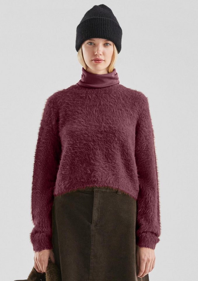 QS Longpullover Strickpullover Flauschiger Strickpulli (1-tlg) von QS