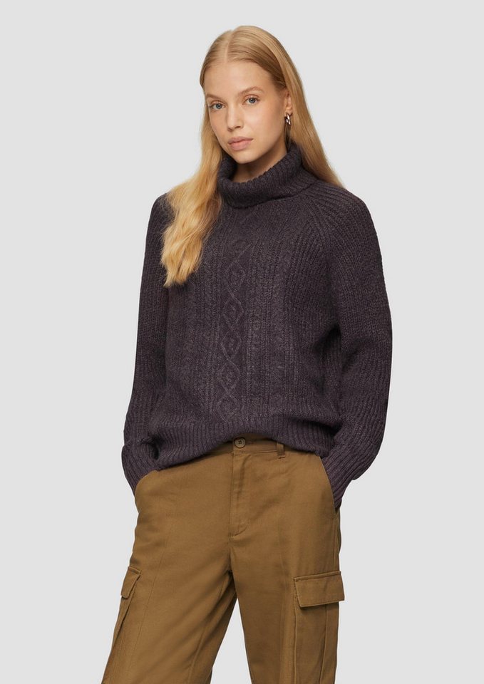 QS Longpullover Strickpullover Kuscheliger Zopfstrickpullover (1-tlg) von QS