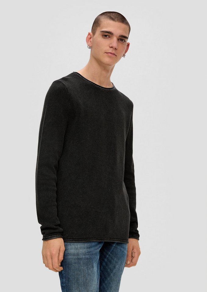 QS Longpullover Strickpullover Leichter Strickpullover mit Musterstruktur von QS