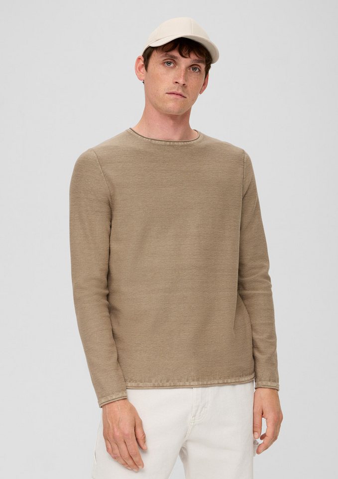 QS Longpullover Strickpullover Pullover mit Garment Dye (1-tlg) von QS