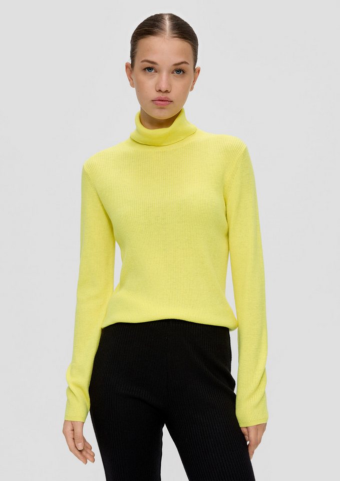 QS Longpullover Strickpullover Rollkragenpullover aus Feinstrick von QS