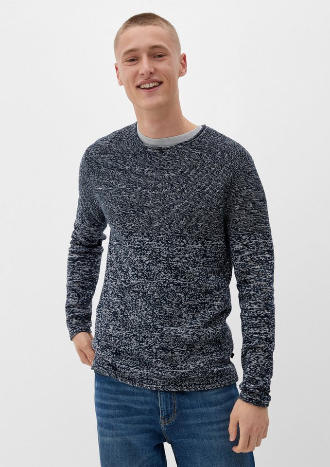 QS Longpullover Strickpullover Strickpulli mit Rollsäumen (1-tlg) von QS