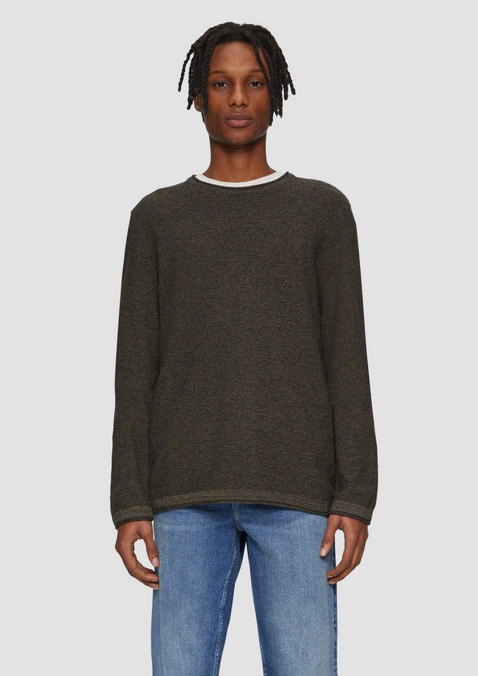 QS Longpullover Strickpullover Strickpullover aus Melangegarn (1-tlg) von QS