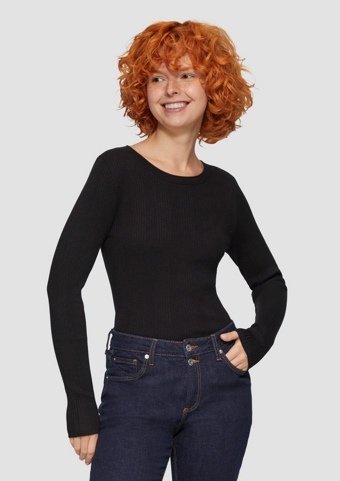 QS Longpullover Strickpullover Strickpullover aus Viskosemix von QS