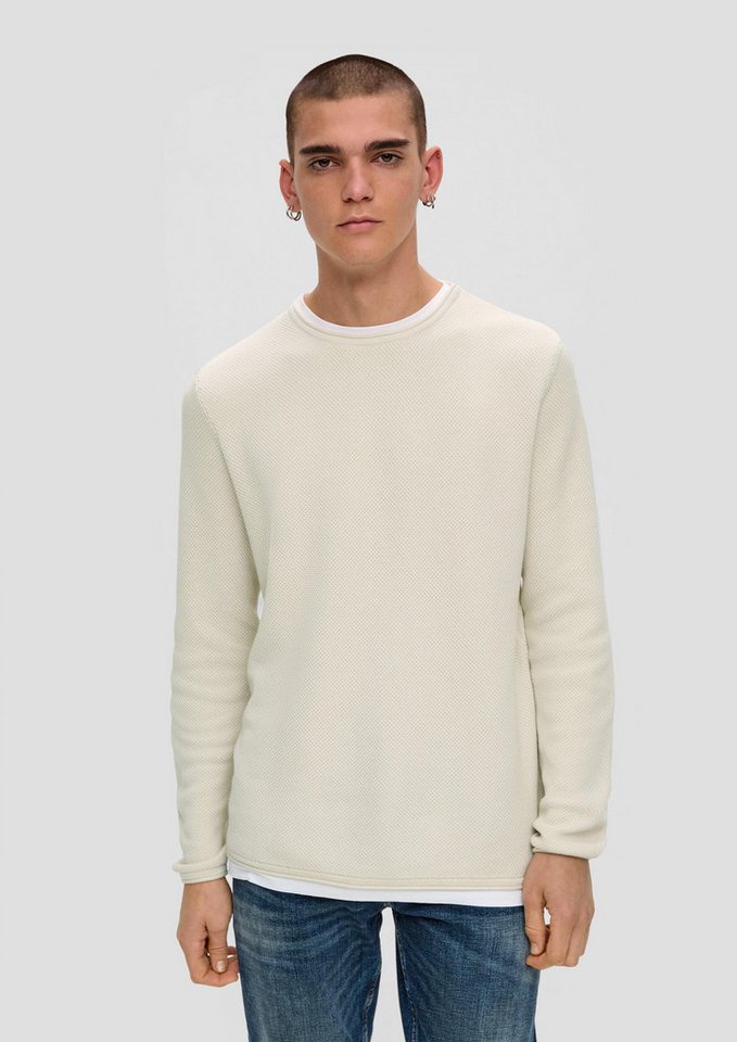 QS Longpullover Strickpullover Strickpullover aus reiner Baumwolle (1-tlg) von QS