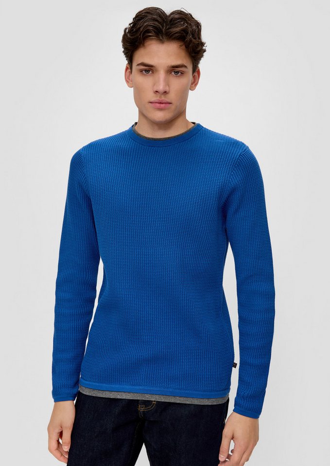 QS Longpullover Strickpullover Strickpullover in Layering-Optik von QS