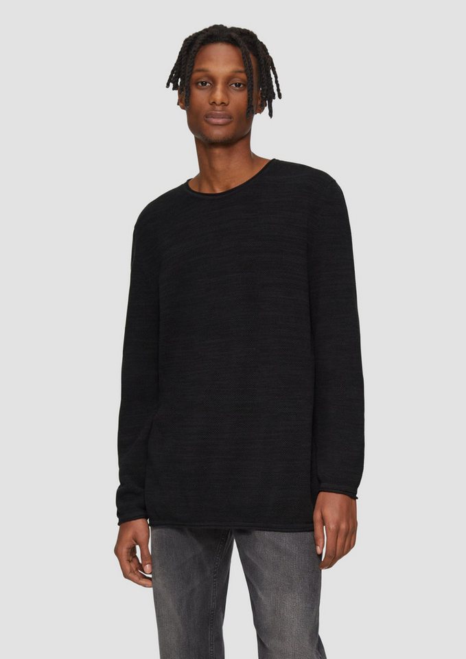QS Longpullover Strickpullover Strickpullover in Melange-Optik (1-tlg) von QS