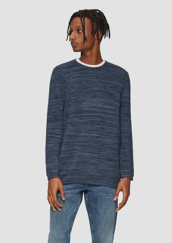 QS Longpullover Strickpullover Strickpullover in Melange-Optik (1-tlg) von QS