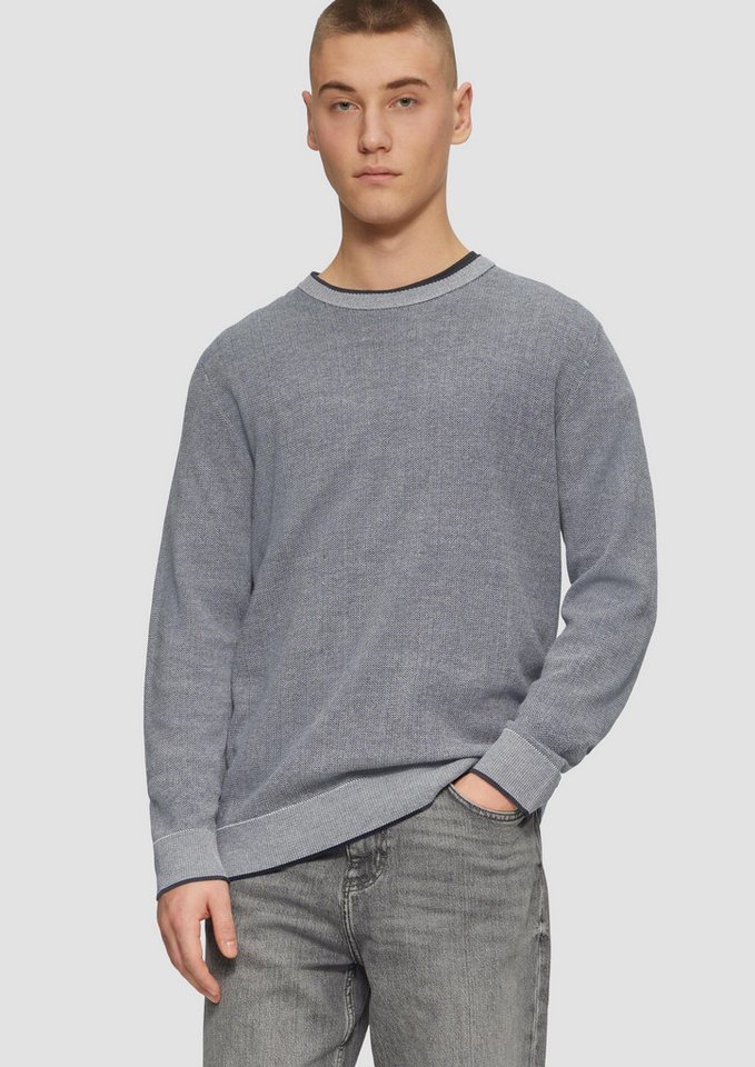 QS Longpullover Strickpullover Strickpullover in Melange-Optik (1-tlg) von QS