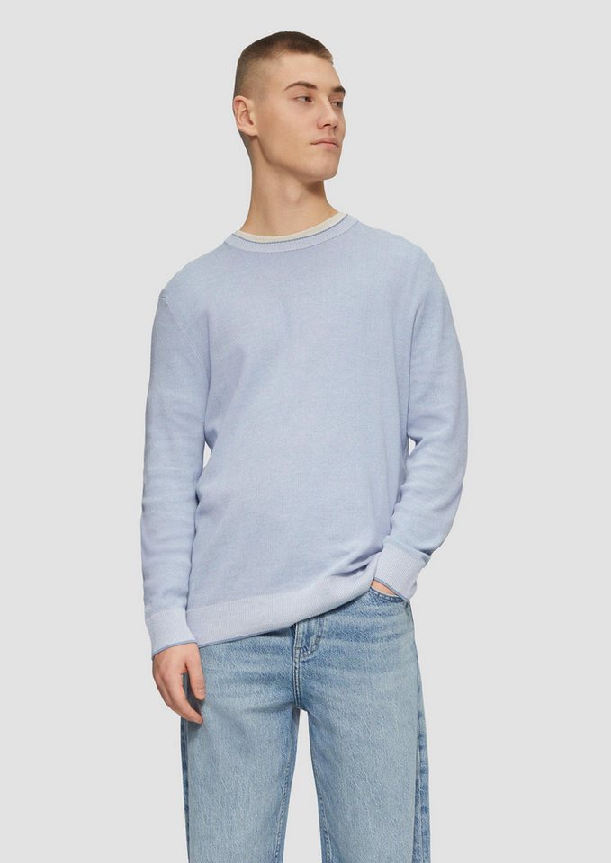 QS Longpullover Strickpullover Strickpullover in Melange-Optik (1-tlg) von QS