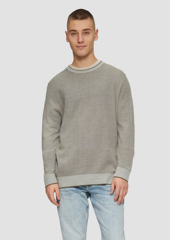 QS Longpullover Strickpullover Strickpullover in Melange-Optik (1-tlg) von QS