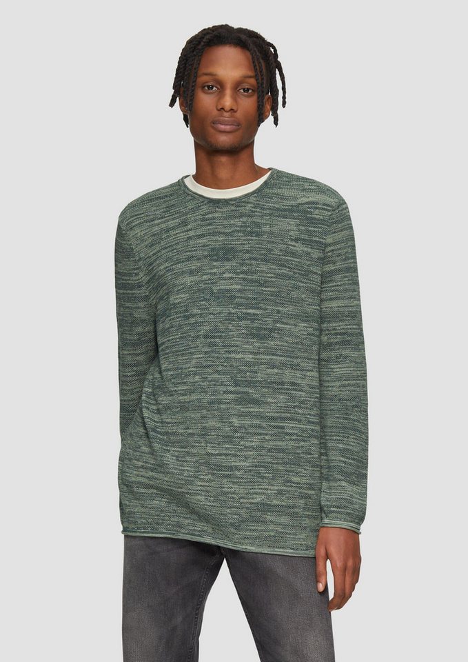 QS Longpullover Strickpullover Strickpullover in Melange-Optik von QS