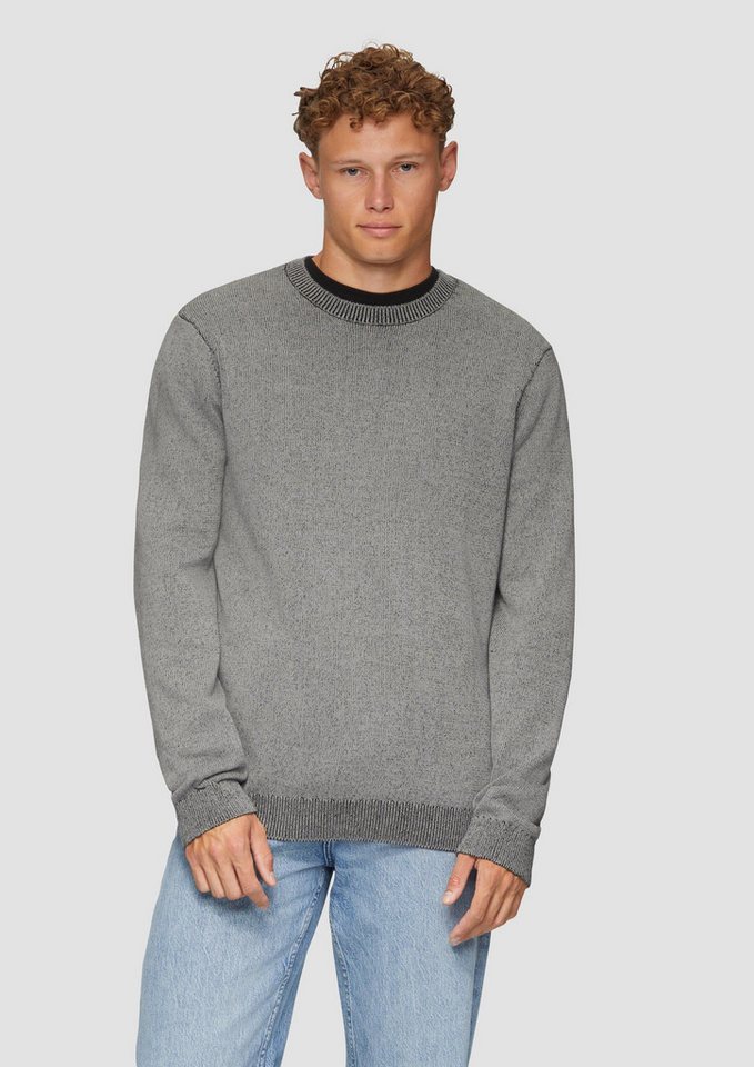 QS Longpullover Strickpullover Strickpullover in melierter Optik (1-tlg) von QS
