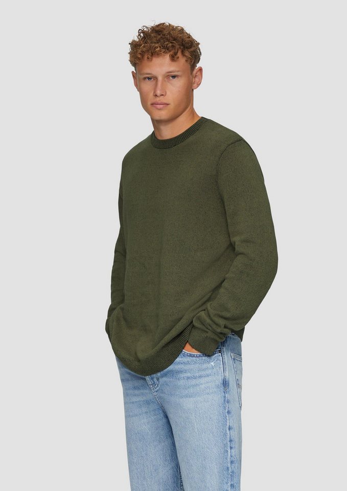 QS Longpullover Strickpullover Strickpullover in melierter Optik (1-tlg) von QS