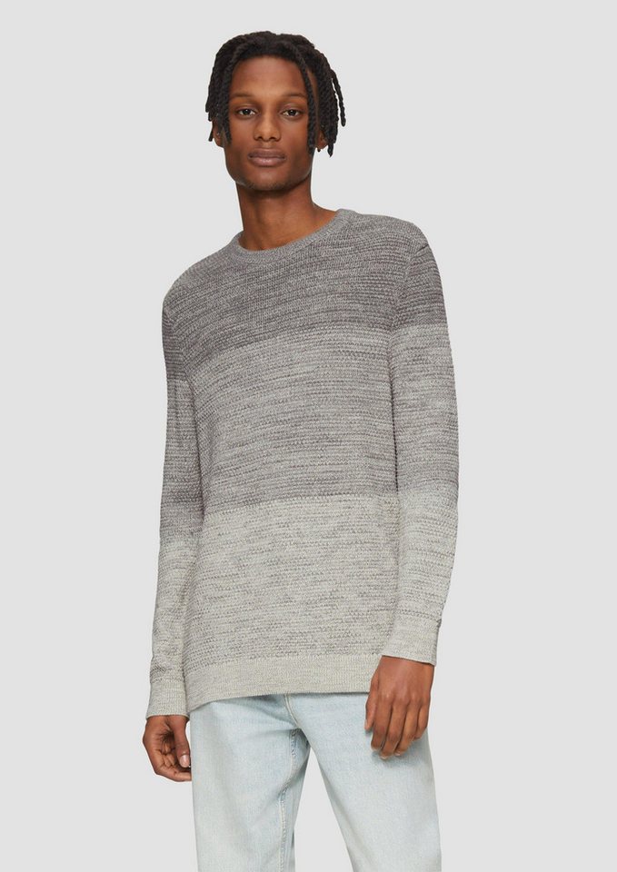 QS Longpullover Strickpullover Strickpullover in melierter Streifenoptik von QS