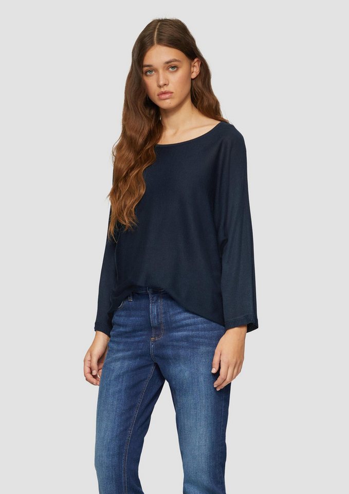 QS Longpullover Strickpullover Strickpullover mit Fledermausärmeln von QS