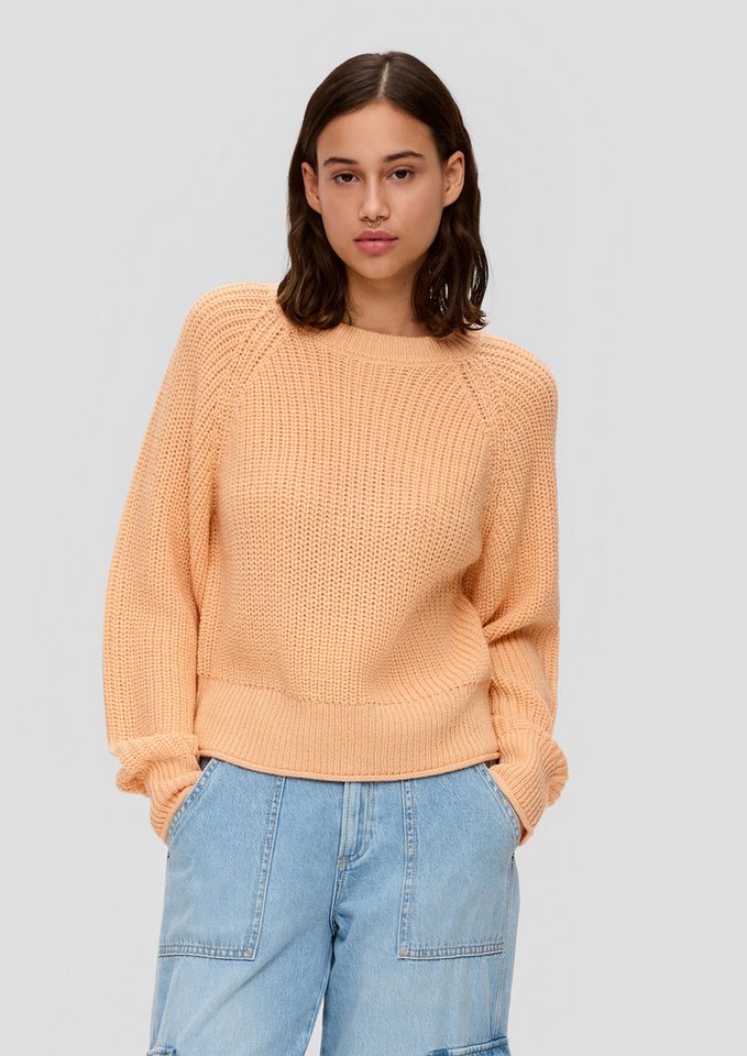 QS Longpullover Strickpullover Strickpullover mit Ripp-Elementen von QS