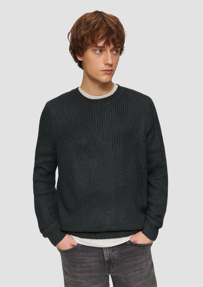 QS Longpullover Strickpullover Strickpullover mit Rippstruktur (1-tlg) von QS
