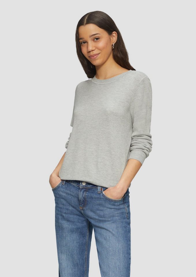 QS Longpullover Strickpullover Strickpullover mit Struktur aus Viskosemix von QS