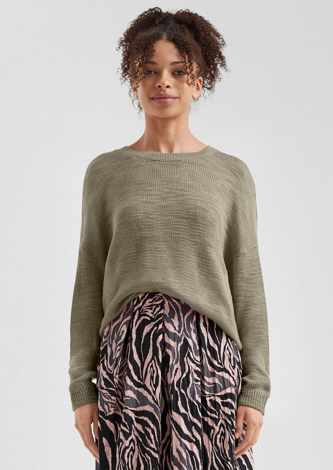 QS Longpullover Strickpullover Strickpullover mit Strukturmuster von QS
