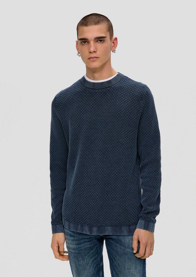 QS Longpullover Strickpullover Strickpullover mit Waschung (1-tlg) von QS