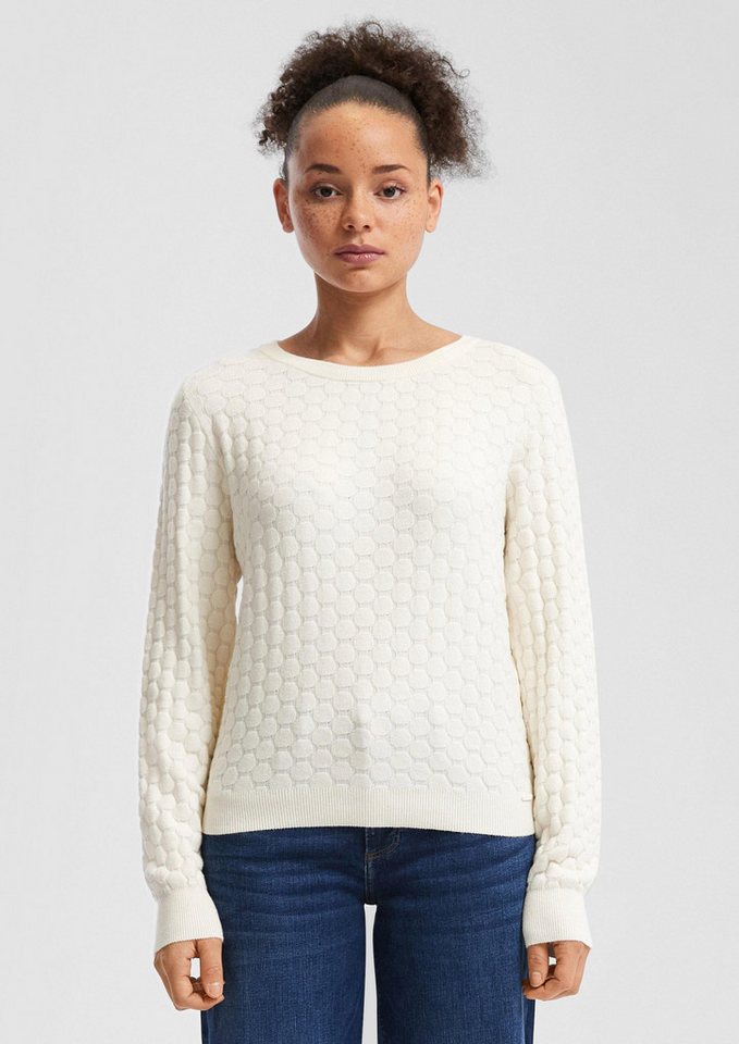 QS Longpullover Strickpullover Strukturierter Pullover (1-tlg) von QS