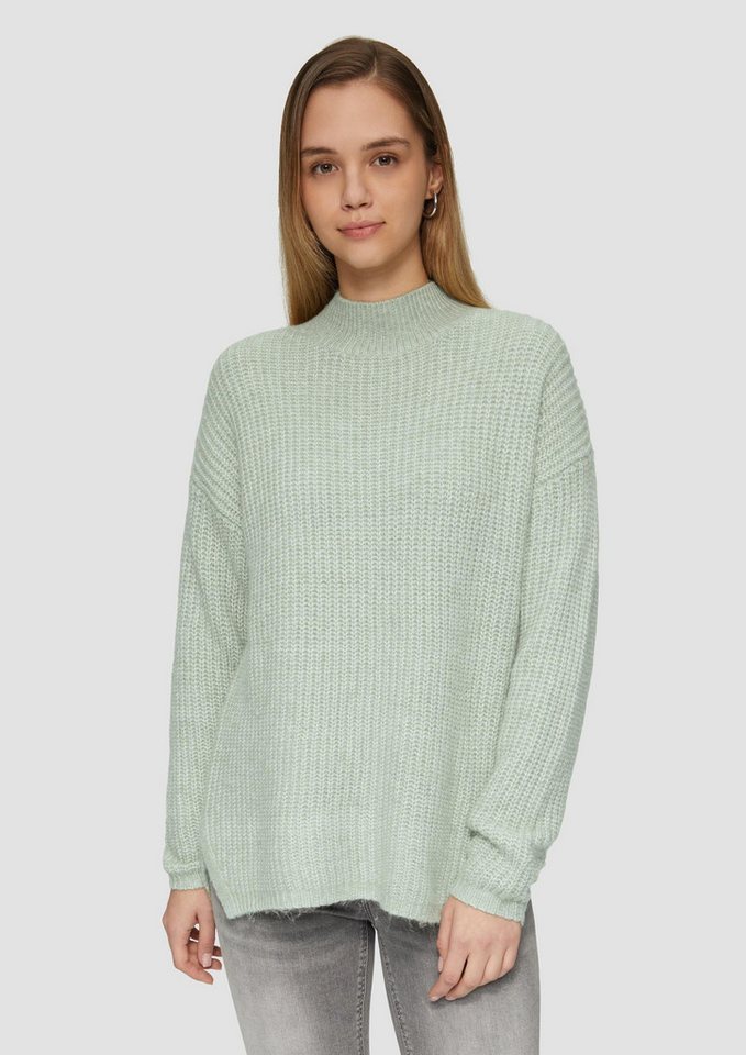 QS Longpullover Strickpullover Weicher Strickpullover mit Rippstruktur von QS