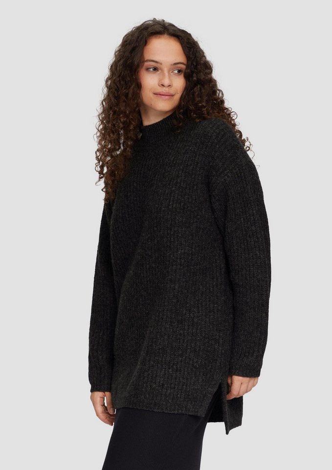 QS Longpullover Strickpullover Weicher Strickpullover mit Rippstruktur von QS