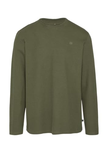 QS Longsleeve mit Rippstruktur und Logostickerei olivgrün M von QS