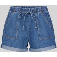 QS Loose Fit Jeansshorts mit elastischem Bund in Marine, Größe 34 von QS