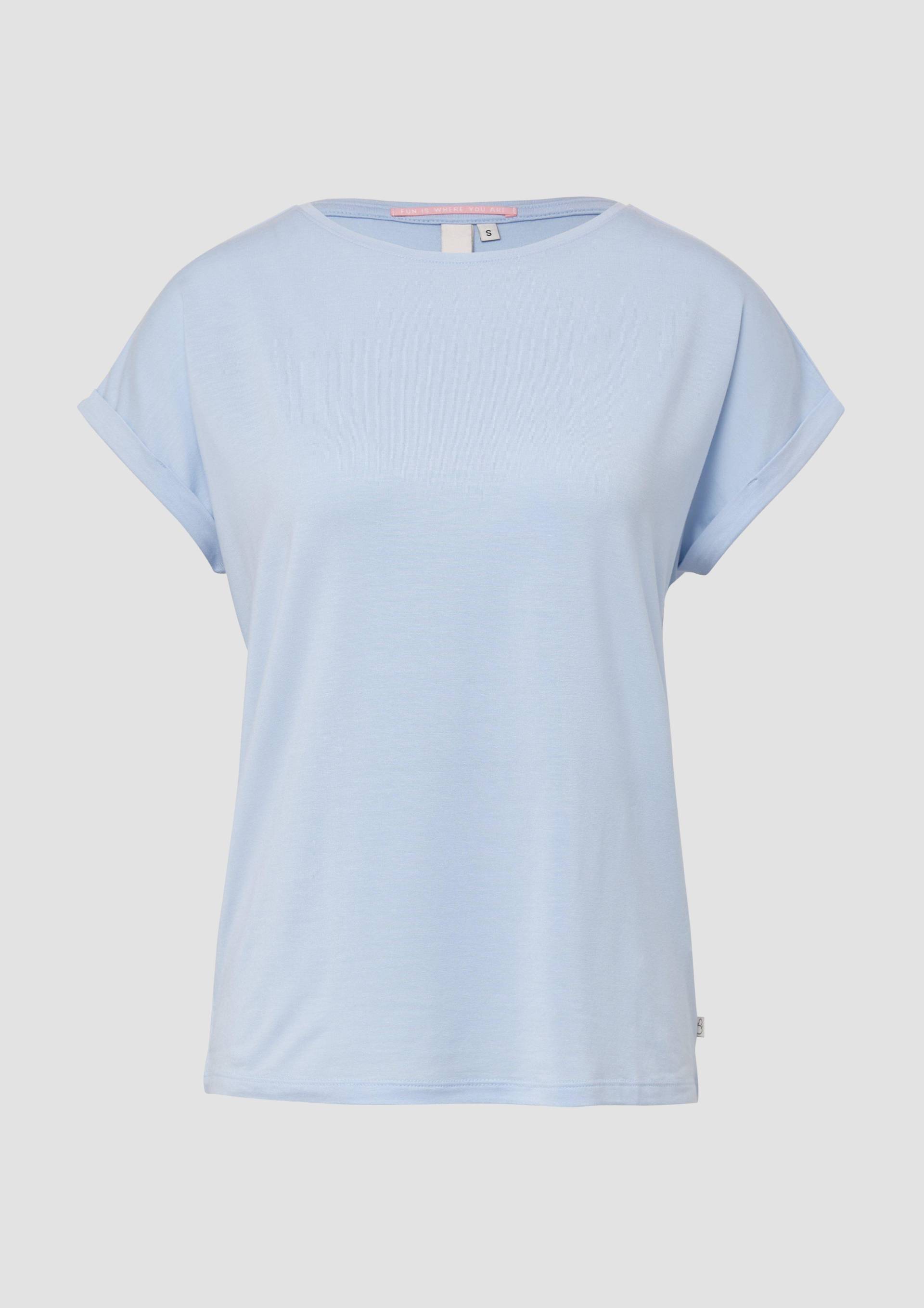 QS - Loose-Fit-Shirt im Lyocellmix, Damen, blau von QS