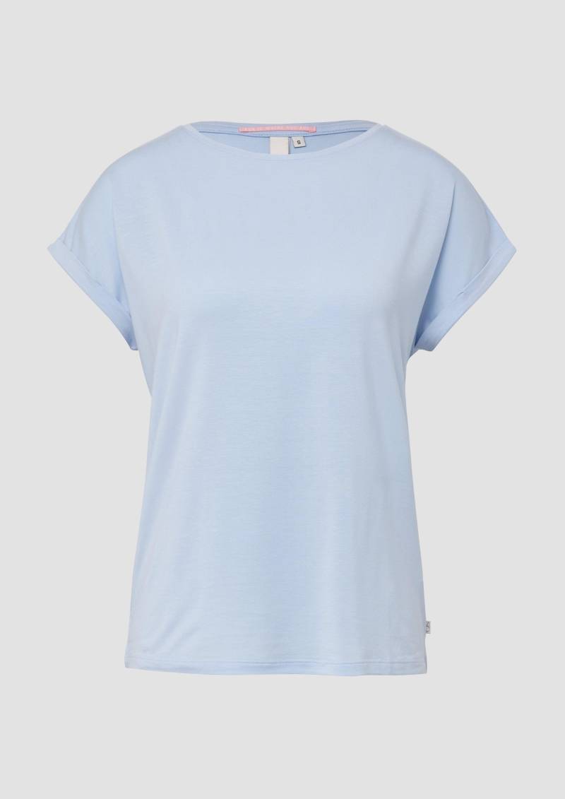 QS - Loose-Fit-Shirt im Lyocellmix, Damen, blau von QS