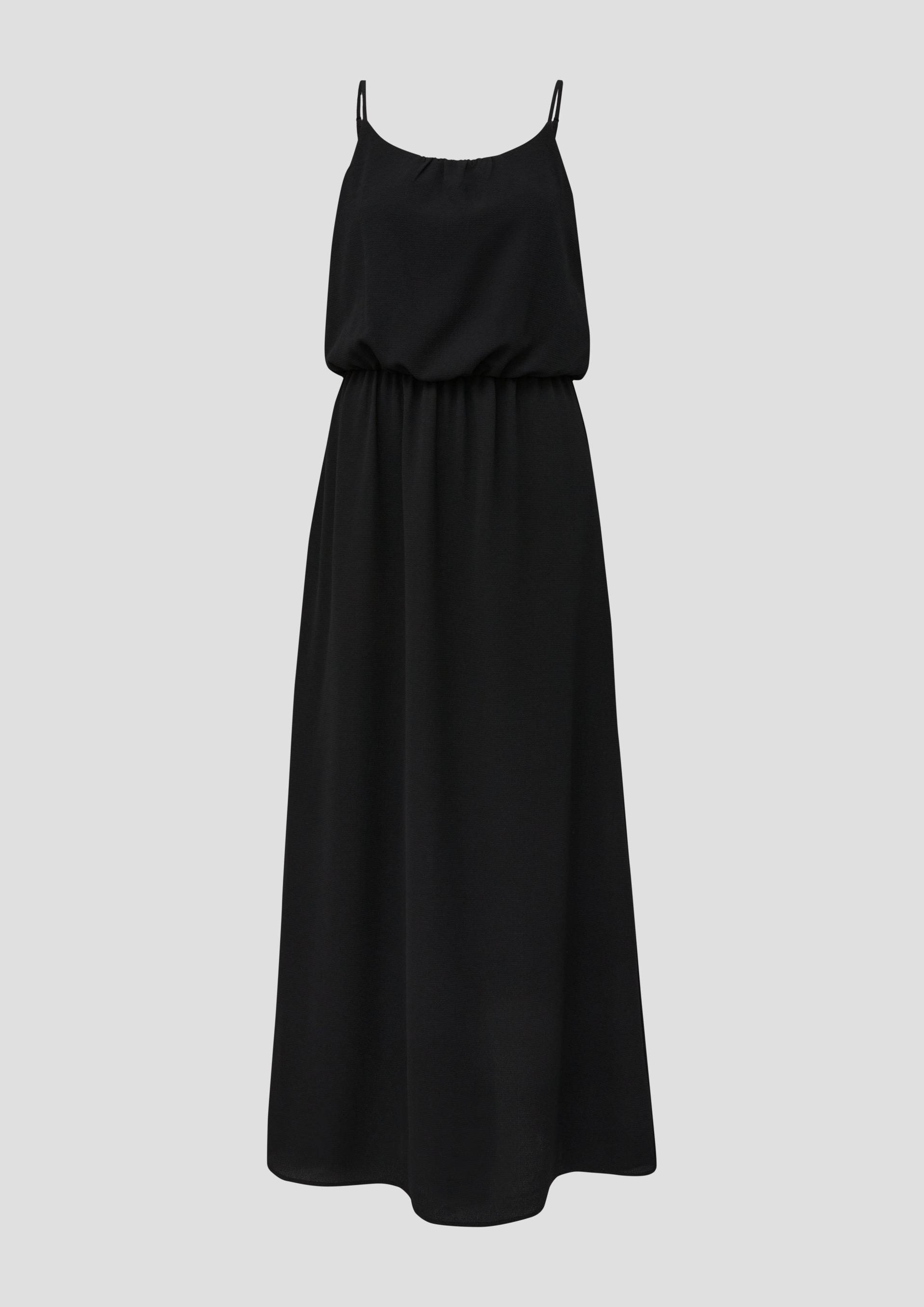 QS - Maxikleid mit Raffung und verstellbaren Trägern, Damen, schwarz von QS