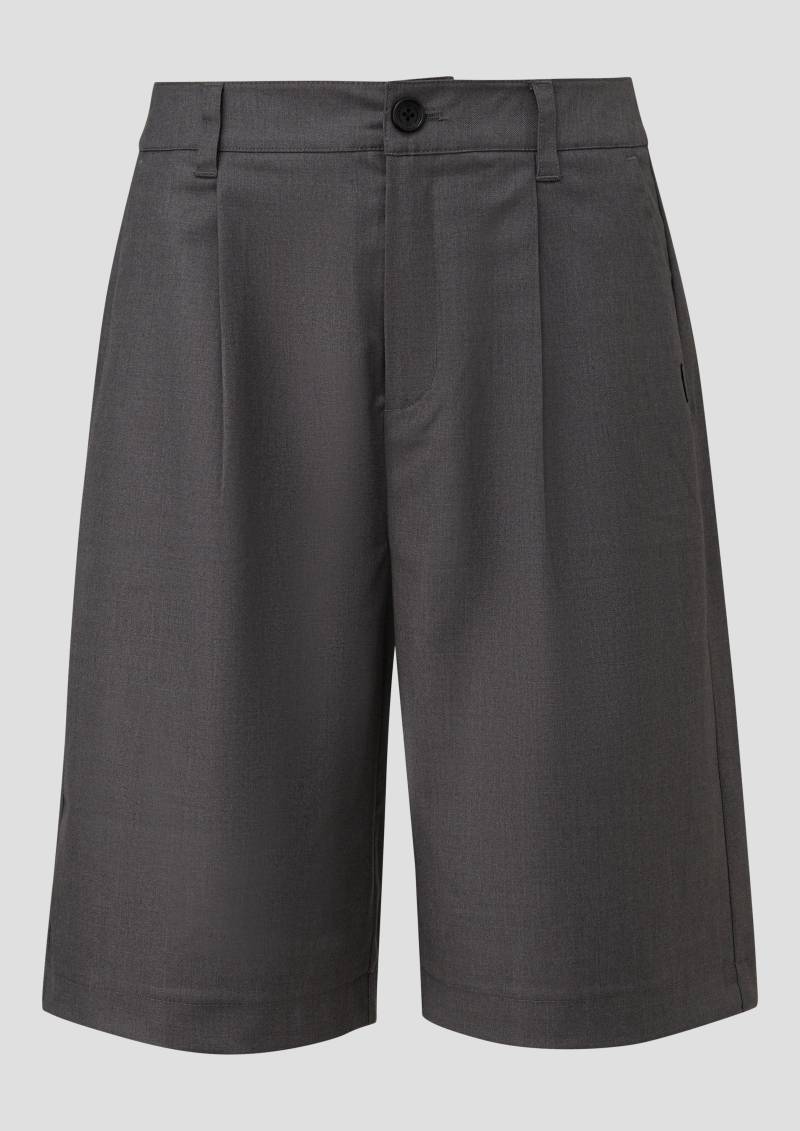 QS - Melierte Bermuda mit Bundfalte, Damen, grau von QS