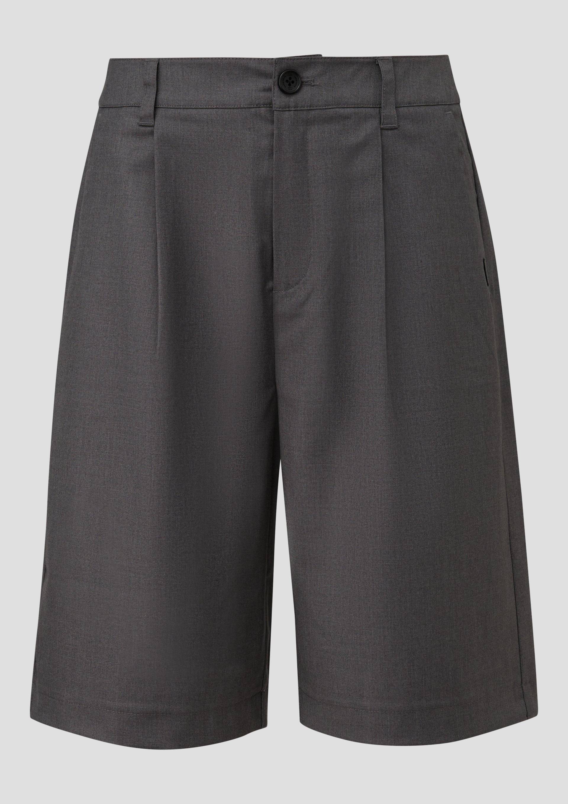 QS - Melierte Bermuda mit Bundfalte, Damen, grau von QS