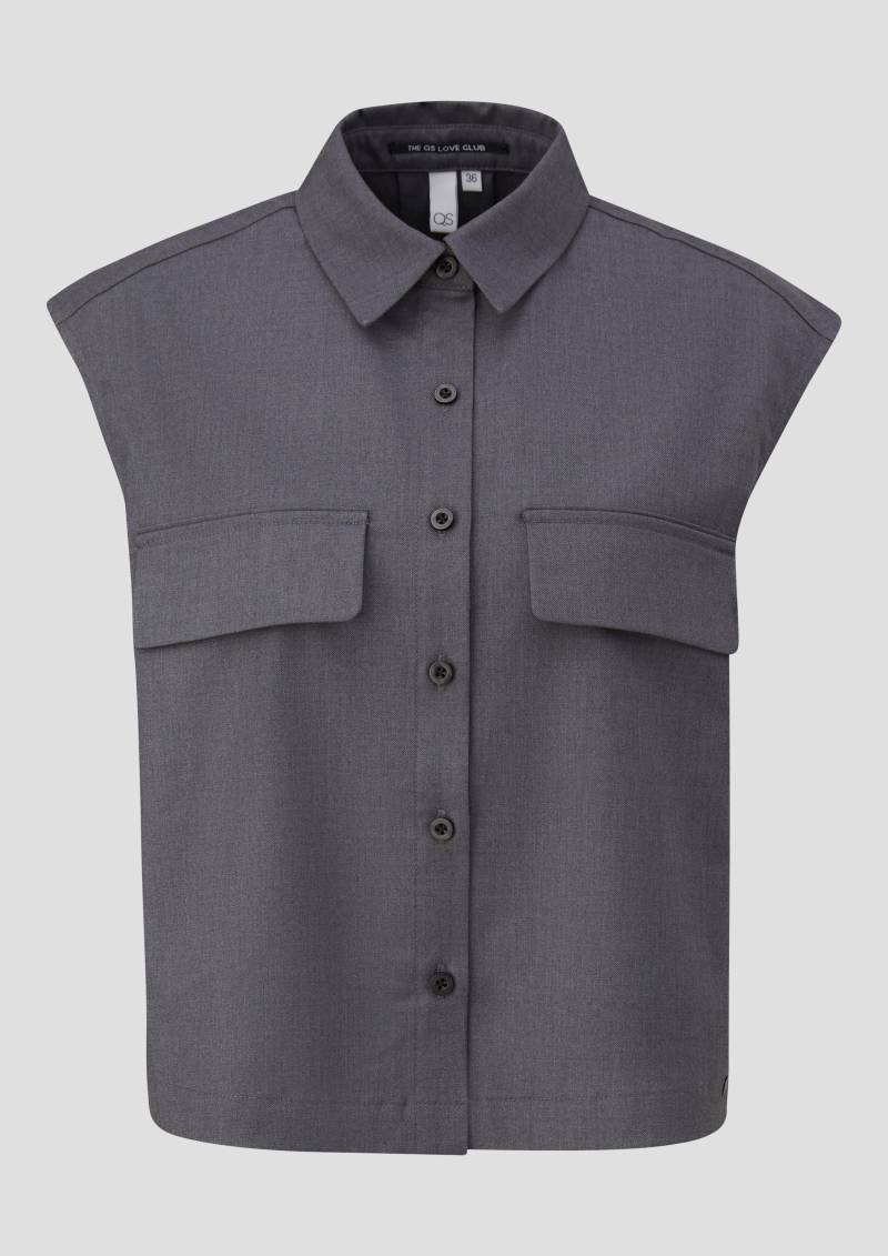 QS - Melierte Weste im Loose Fit, Damen, grau von QS