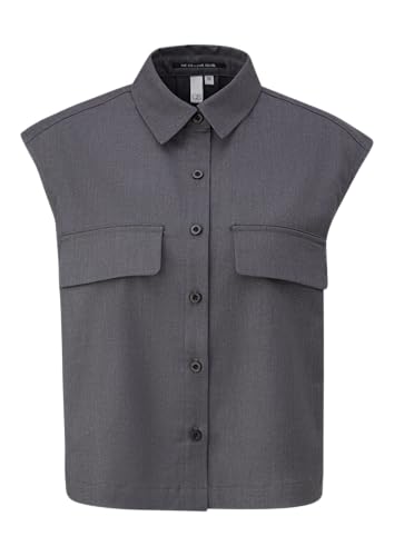 QS Melierte Weste im Loose Fit anthrazit 38 von QS